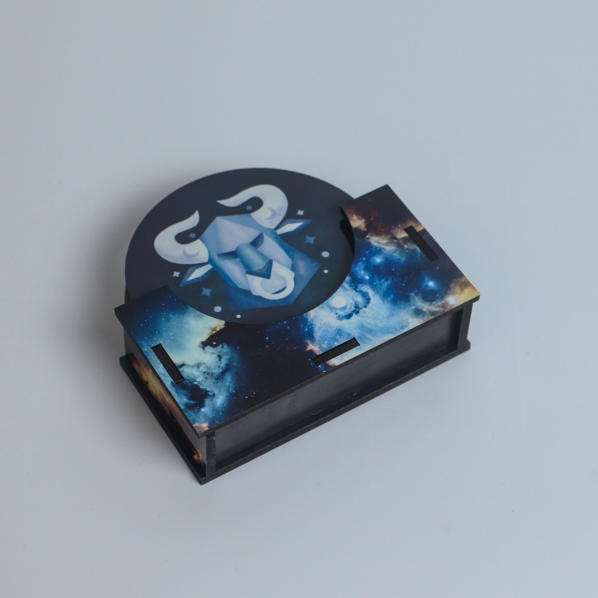 Zodiac Sign MDF Round Coaster Set with Holder  Set of 6+ | Astrology-Themed Drink Coasters