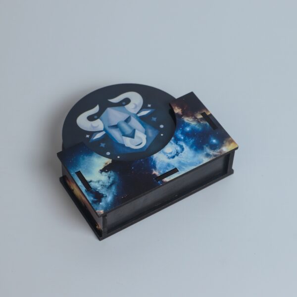Zodiac Sign MDF Round Coaster Set with Holder – Set of 6+ | Astrology-Themed Drink Coasters